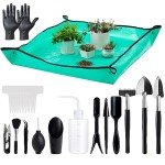 Mini Indoor Gardening Tools & Repotting Mat Set