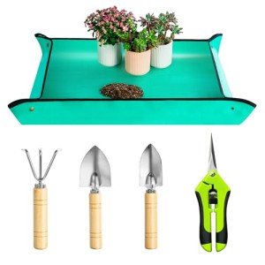 Gardening Tools Kit with Repotting Mat & Scissors