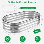 Galvanized Raised Garden Bed Planter Set of 2