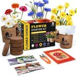 Indoor Daisy Garden Kit with Tools and Jute Bags