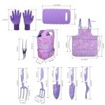 10-Piece Purple Gardening Tool Set with Tote