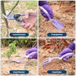 10-Piece Purple Gardening Tool Set with Tote
