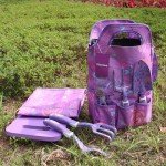10-Piece Purple Gardening Tool Set with Tote