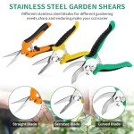 3-Pack Stainless Steel Pruning Shears for Gardening