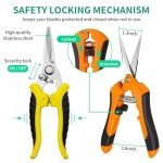 3-Pack Stainless Steel Pruning Shears for Gardening