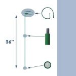 Green 36-Inch Single Stem Plant Support Stakes - 20 Pack