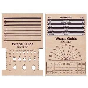 Wooden Knitting Needle Gauge and Yarn Wrap Guide