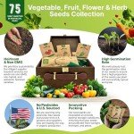 75 Herb & Vegetable Seeds Starter Kit Bundle