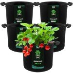 WTREE 5-Pack Heavy Duty Grow Bags for Plants