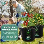 WTREE 5-Pack Heavy Duty Grow Bags for Plants