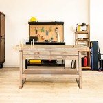 Olympia Tools 60-Inch Rubberwood Workbench with Drawers