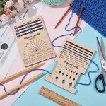 Wooden Knitting Needle Gauge and Yarn Wrap Guide