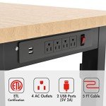 WORKPRO 48" Adjustable Heavy-Duty Workbench with Outlets