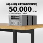 Adjustable Heavy-Duty Wood Workbench with Wheels