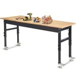 Heavy-Duty 60" Adjustable Work Bench with Wheels