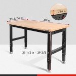 WORKPRO 48" Adjustable Heavy-Duty Workbench with Outlets