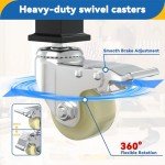 Adjustable Heavy-Duty Wood Workbench with Wheels