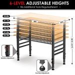 OLBRUS 48" Adjustable Heavy-Duty Workbench with Outlet