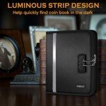 Fireproof Coin Collection Book with Lock & Pockets