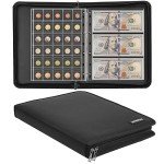 Fireproof Coin Collection Album with 300 Pockets