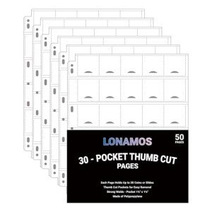 30-Pocket Coin Sleeves for Easy Coin Storage