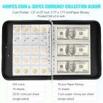 Coin Collection Book with 400 Pockets & Sleeves