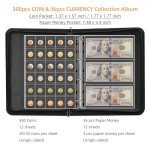 Fireproof Coin Collection Album with 300 Pockets