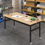 Heavy-Duty 60" Adjustable Work Bench with Wheels