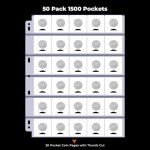 30-Pocket Coin Sleeves for Easy Coin Storage