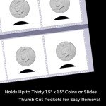 30-Pocket Coin Sleeves for Easy Coin Storage