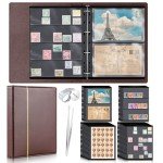 Stamp Collecting Album Set with Tools & Pages