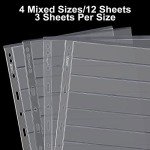 Stamp Collection Inserts - 12 Sheets for Binders