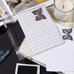 Acrylic Stamp Block with Grid Lines for Crafting