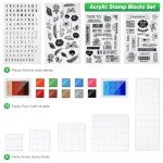 22-Piece Acrylic Stamp Block and Ink Set