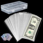 200 PCS Clear Currency Sleeves with Storage Box