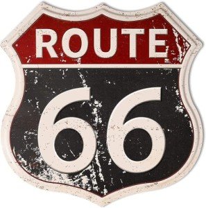 Route 66 Vintage Metal Sign for Home Decor