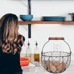 Vintage-Style Wire Egg Basket with Handle