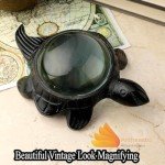 Antique Black Turtle Magnifier – 10X Zoom Paperweight