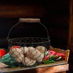 Vintage-Style Wire Egg Basket with Handle
