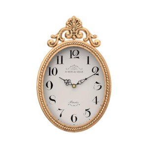 Antique Gold Oval Wall Clock for Any Space