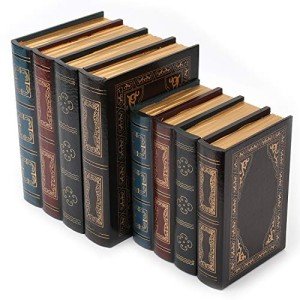 Tosnail 2 Pack Vintage Wooden Book Boxes