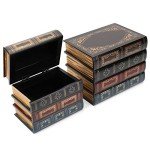 Tosnail 2 Pack Vintage Wooden Book Boxes