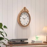 Antique Gold Oval Wall Clock for Any Space