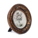Vintage Mini 3x3 Round Picture Frame - Bronze Gold