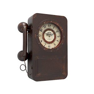 Retro Telephone Wall Clock with Hidden Safe