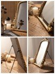 Elegant Gold Framed Standing Makeup Mirror - 11.8" x 9.6
