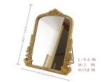Elegant Gold Framed Standing Makeup Mirror - 11.8" x 9.6