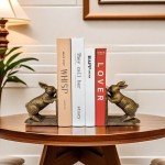 Heavy Duty Cast Iron Bunny Bookend Decor