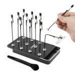 12PCS Bendable Clip Stand & Brush Set for Model Painting
