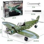 Metal Airplane Model Building Kit for Ages 8+